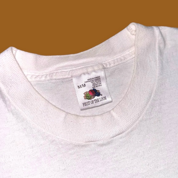 VTG double printed funny dog tee single stitch made in Ca medium white - Picture 7 of 7